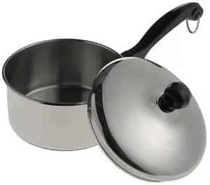 212 MAIN 1 Qt. Stainless Steel Saucepan with Lid - Aluminium Core Kitchen Cookware Pot for Home Cooking, Ensures Even Heat Distribution