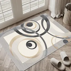 Modern Geometric Coir Door Mat, Non-Slip Water Absorbent Rug, Indoor Outdoor Entrance Mats for Bathroom Kitchen Hallway
