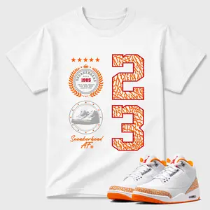 Unisex T-shirt To Match Sneakers Jordan 3 Orange Citrus - Sneaker Emblem. 100% Cotton for Casual Wear. Comfortable Summer Unisex T-Shirt to match Jordan Sneaker. Streetwear Style. urban outfitters
