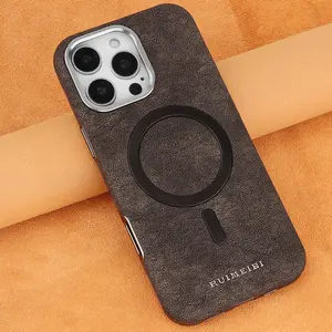 Leather Masterpiece Magnetic Phone Case for iPhone17ProMax/16Pro/iPhone15Plus/iPhone14/13/iPhone12 High-end Business Full Shockproof Advanced Genuine Leather Protective Case for Men and Women