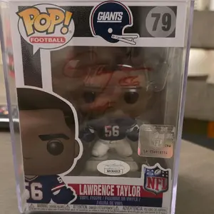 NFL Funko Pop! Autograph NY Giants Legend Lawrence Taylor Vinyl Figure #56 NFL Collectible