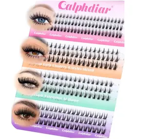 Bottom Lash Clusters DIY Eyelash Extensions 4 Styles Lower Lashes Wispy Bottom Individual Lashes 5-7mm Natural Thin Band Eyelash Clusters 225pcs for Bottom Lash Extension by calphdiar