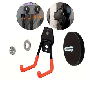 Magnetic Hook, Strong Magnetic Hook with Anti-slip Coating, Magnetic Hook for Hanging, Multifunctional Hook for Indoor & Outdoor Use, Garage Storage Hooks