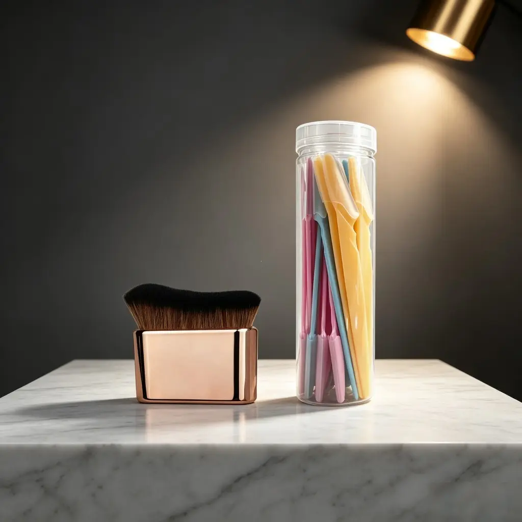 Body Brush Set, Wave Body & Face Dual-Use Makeup Brushes, Bronzer Applicator + Eyebrow Ruler Tool Kit, Facial and Body Brushes, Bronzing Brush