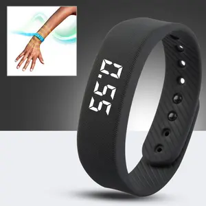 Fitness Tracker LED Digital Smart Wristband Waterproof Running Pedometer with Vibration Alarm Reminder for Men