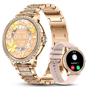 Fashion Smartwatch with Calls for Women, 1.32-inch HD Large Screen Digital Watch with 2 Straps, Waterproof Fitness Tracker, Compatible with Android and iOS Systems, Wearable