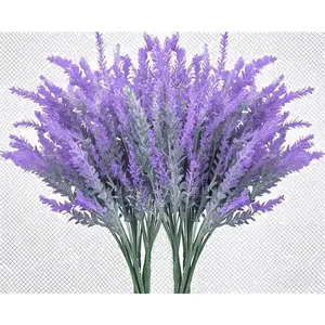 Artificial Lavender Stems 10-Pack Faux Plastic Plants for Home Decor Wedding Centerpieces, Reusable Fake Flowers for Indoor Outdoor Kitchen Garden Patio Porch Decor, Purple Floral Arrangement Decorative Fruit