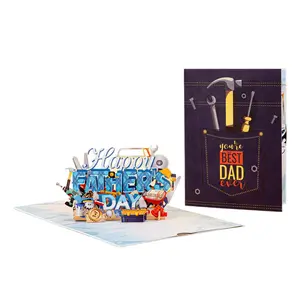 Father's Day Pop Up Card for Dad 3D Handyman Tool Design Greeting Card for Husband Grandpa Unique Birthday Retirement Gift from Daughter Son with "You're Best Dad Ever" Message outdoorfun