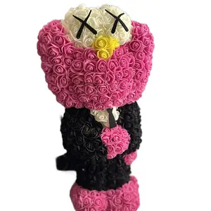 "Welcome Home with Style: 20" KAWS-Inspired Floral Figure Sculpture in a Decorative Gift Box - Lightweight and Perfect for Housewarming Celebrations Plants Flower