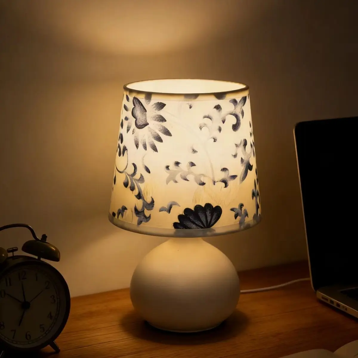 Vintage Floral Small Table Lamp, Traditional Country Bedside Light, Nightlight For Bedroom, Children Renters Hall Office Dormitory Desk Lamp, Home Decorative Lamp