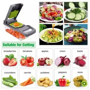 15-In-1 Vegetable Fruit Chopper Chopping, Slicing, Dicing, Shredding, Grating, Mincing, Food Onion Veggie Dicer Slicer Kitchen Cooking Gadget