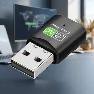 Mini USB WiFi Adapter AC600 Dual Band 2.4G/5GHz Wireless Network Card for PC Laptop Desktop, Windows 11/10/8/7/XP, Portable Internet Booster, Fast USB Wi-Fi Receiver for Stable Connection