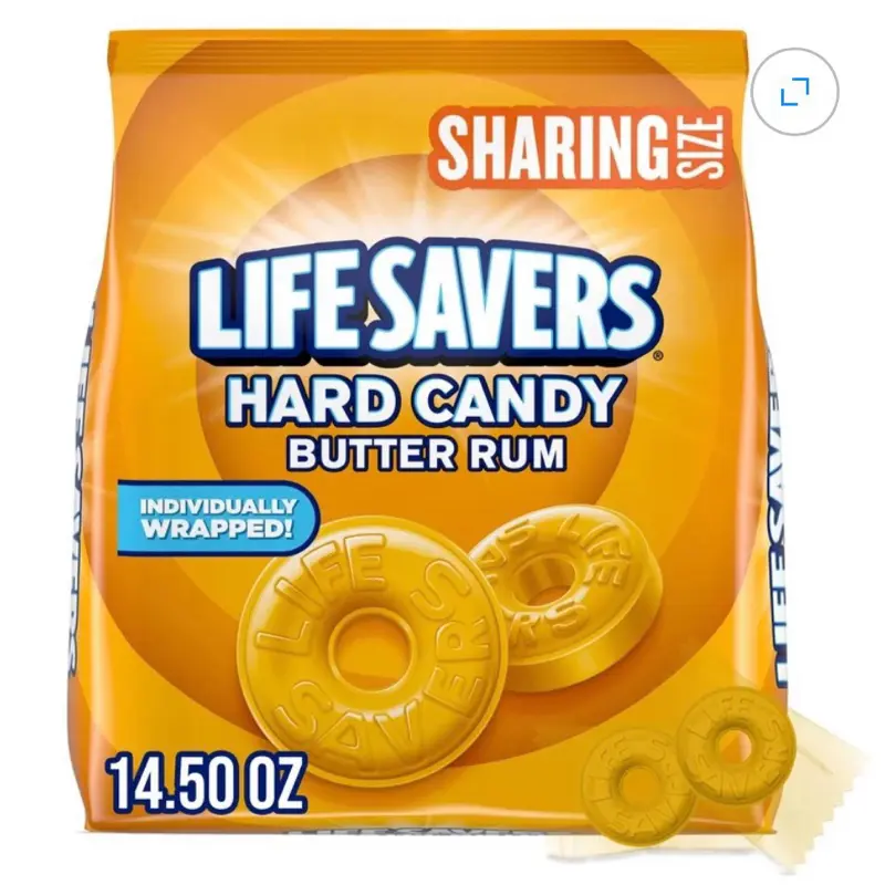 Life Savers Butter Rum Hard Candy Individually Wrapped, Sharing Size