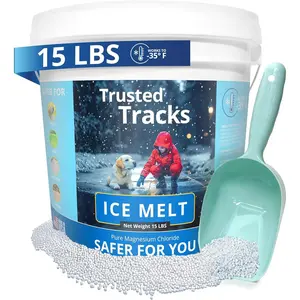 Ice Melt, Pet Safe Ice Melt, 15 LBS  Snow Melter, Pure Magnesium Chloride,  for Pets, Concrete, Effective to -35 F, 15 lb