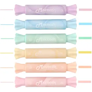 Candy Shape Highlighters, Assorted colors,Chisel Tip,Water Based,Quick Dry& Write Smoothly 6 Macaron Colors (CANDY HIGHLIGHTER)