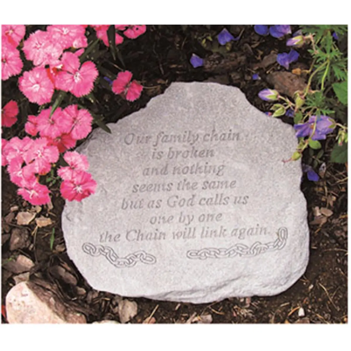 Kay Berry Inc. Engraved Text Stone Memorial, 11x10 in Commemorative Garden Decor for Family Remembrance, Outdoor