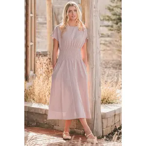 Emma Burgundy Gingham Dress - MCO