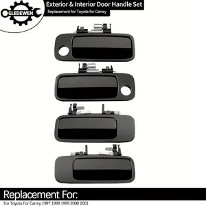 Gledewen Exterior & Interior Door Handle Set, Gray, Compatible for Toyota for Camry 1997-2001, Front & Rear & Left & Right, 6922033040 , 6921033040 , 6927733020 , 6927833020 , Driver Passenger Handle