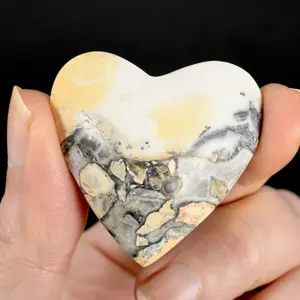 1.5in Maligano Jasper Heart Palm Stone, Indonesia 10