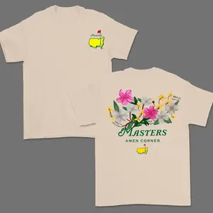 Masters Amen Corner Golf Shirt, Soft Vintage Cotton T-Shirt, Breathable Classic Collar, Casual Menswear, Trendy Sportswear Gift