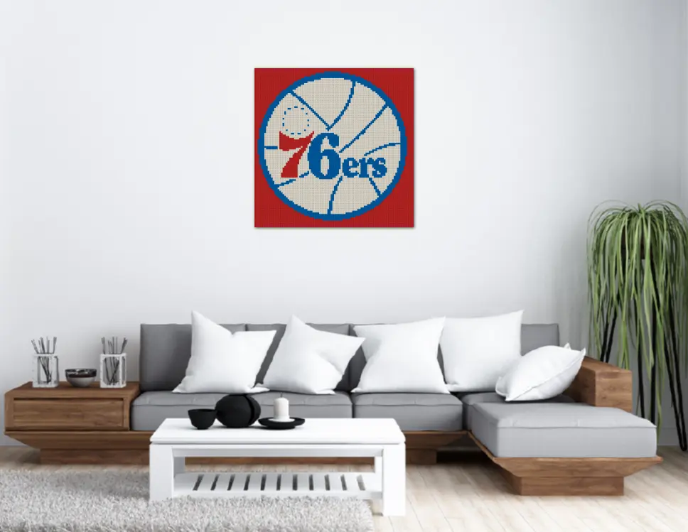 Basketball Philadelphia 76ers Brick Building Kit 2500+ Pieces DIY Brick By Number