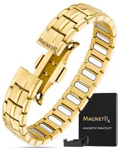 MagnetRX EllipseMAX 5X Strength Magnetic Bracelet for Men -  (Color: Gold)