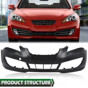 Fit for 2010 2011 2012 Hyundai Genesis Coupe Front Bumper Cover Fascia New