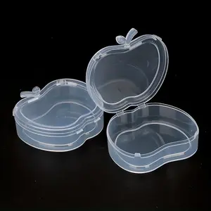 Clear Apple Shaped Storage Box, 10pcs/set Transparent Plastic Storage Container, Portable Organizer Box for Home and Travel Essentials