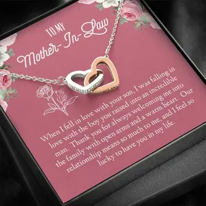 Best Mother In Law Necklace - Mother-In-Law Gift with Meaningful Message Card Inside, Ideal for Mother's Day, Thoughtful Gift for Future Mothers