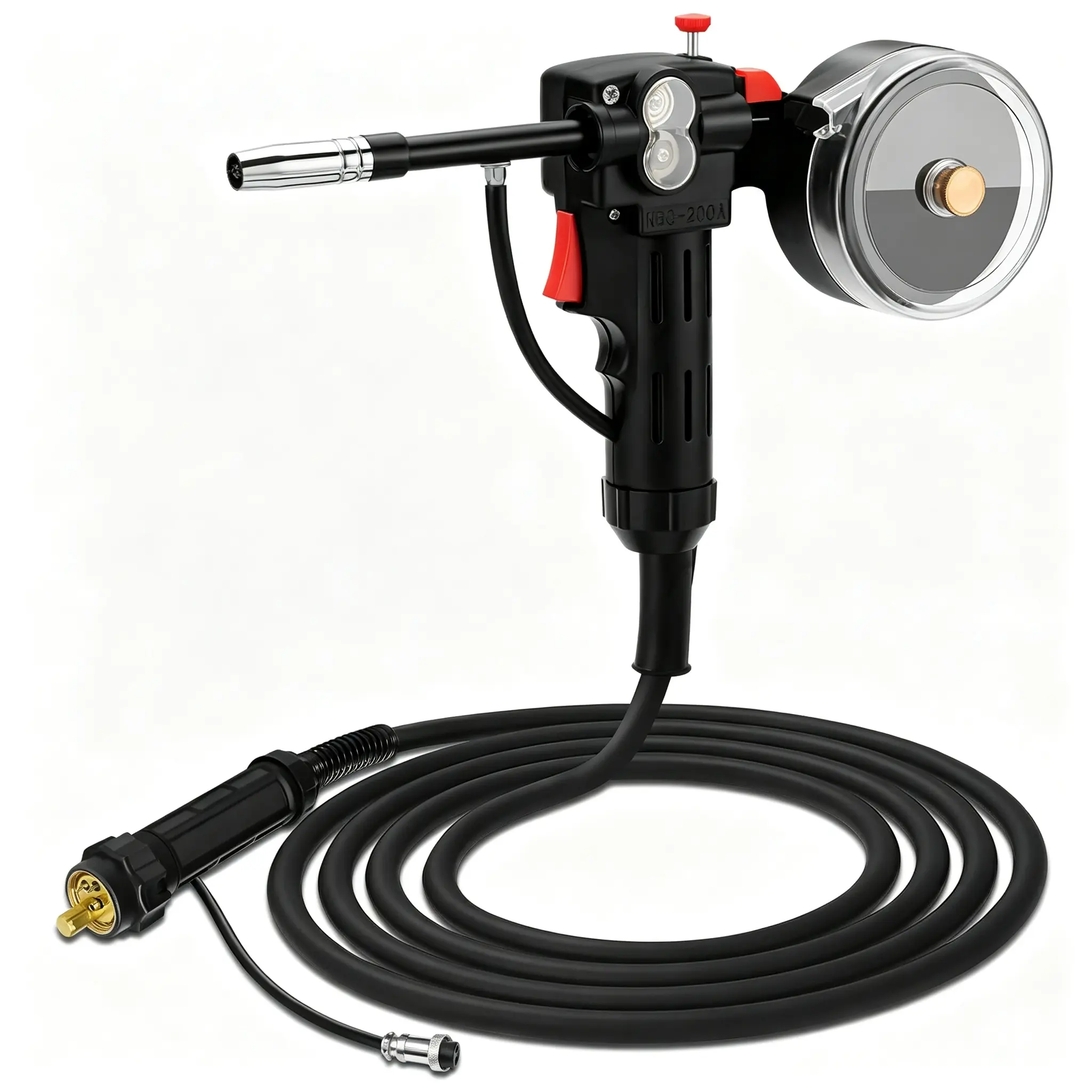 S SIMDER 10FT Spool Gun for MIG Welder, Euro Connection, Fits 2 lb Flux Core Wire Spools, Stable Smooth Wire Feeding, Compatible with MIG-250 & SD-4050PRO Welding Machines