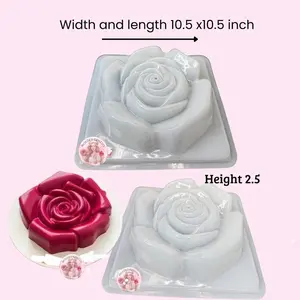 Molde de plástico para gelatina en forma De rosa Food