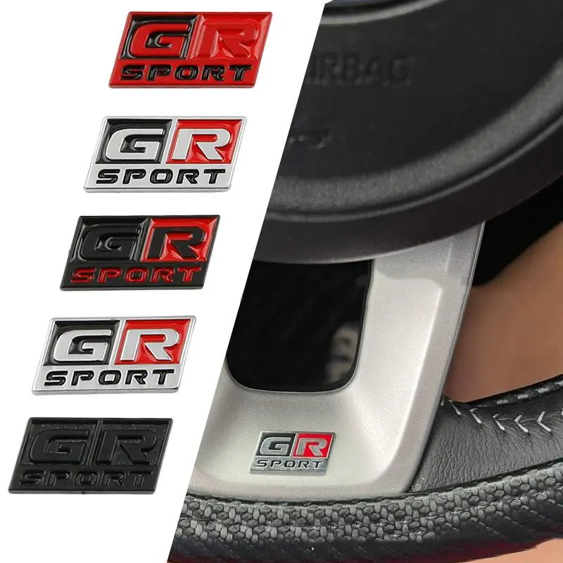 3D Metal Logo GR Sport Steering Wheel Badge Car Emblem Labels For GR Sport Stickers Accessries