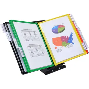 SwitchFile Reference Organizer Displays Both Landscape or Portrait Documents, Desk or Wall Mount, Featuring, 10 EZ-Load Pockets to Hold 20 Sheets of Paper (Colored Pockets)