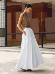 Comfortable and relaxing, ideal for Linen Pleated Maxi Skirt