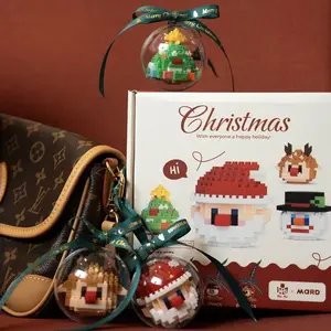 Christmas Tree Ornaments Building Blocks Compatible with Lego Christmas, 2024 Christmas Decorations Ball Toys Included Santa&Christmas Tree&Snowman&Elk , Xmas Ornaments for 4packs