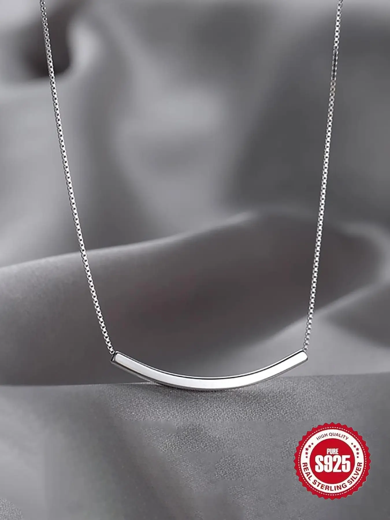 Elegant S925 Silver Color Necklace Pendant, Simple Fashion Design, Minimalist Necklace, Minimalist Chain Necklace, Perfect Gift for Women, Ideal for Daily Wear & Special Occasions