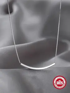Elegant S925 Silver Color Necklace Pendant, Simple Fashion Design, Minimalist Necklace, Minimalist Chain Necklace, Perfect Gift for Women, Ideal for Daily Wear & Special Occasions