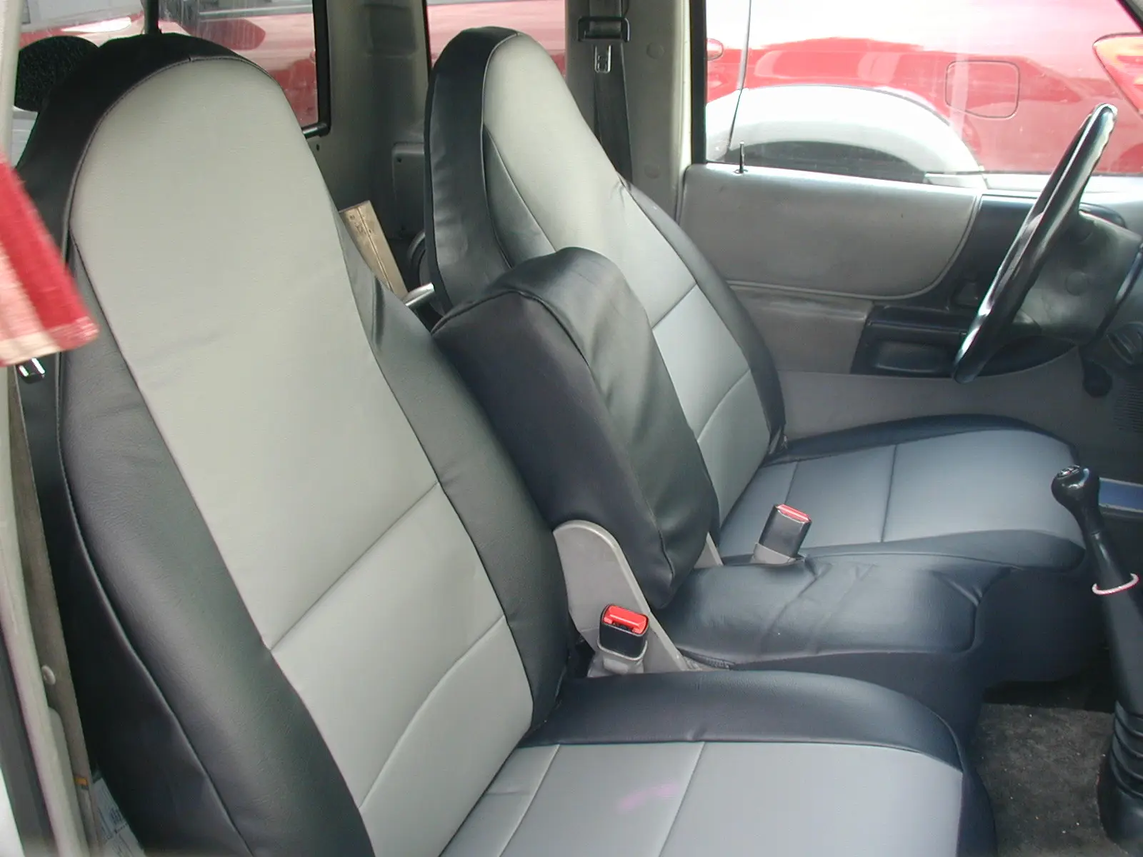 For FORD RANGER 1998-2003, IGGEE Premium Leatherette, 2 Front seats & Console cover , Original fit