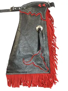 R Bar K/Custom Made Leather Chaps/Size 2T Leather Kids Chaps/Kids Metallic Rodeo Chaps