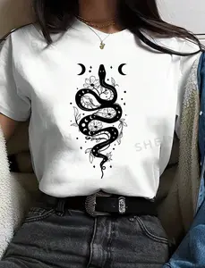 Summer Casual Snake Printed Short Sleeve T-Shirt