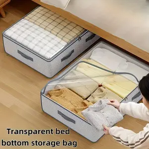 1 large storage and organization bag - Multi compartment, multi-layer striped design, durable polyester material, portable clothing organization bag, suitable for women's fashion matching, mixed color design, bedroom storage, Folding Storage Bin