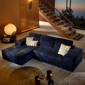 ALTRIGUS Oversized Cloud Sectional Couches for Living Room, Boneless L Shaped Couch with Ottoman, 4 Seater Modular Sectional Sofa