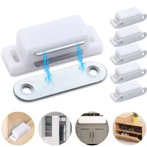 Dazone 10PCS Cabinet Magnets Latch White Magnetic Door Catch for Cupboard Wardrobe and Shutter Hardware Magnetic Closure