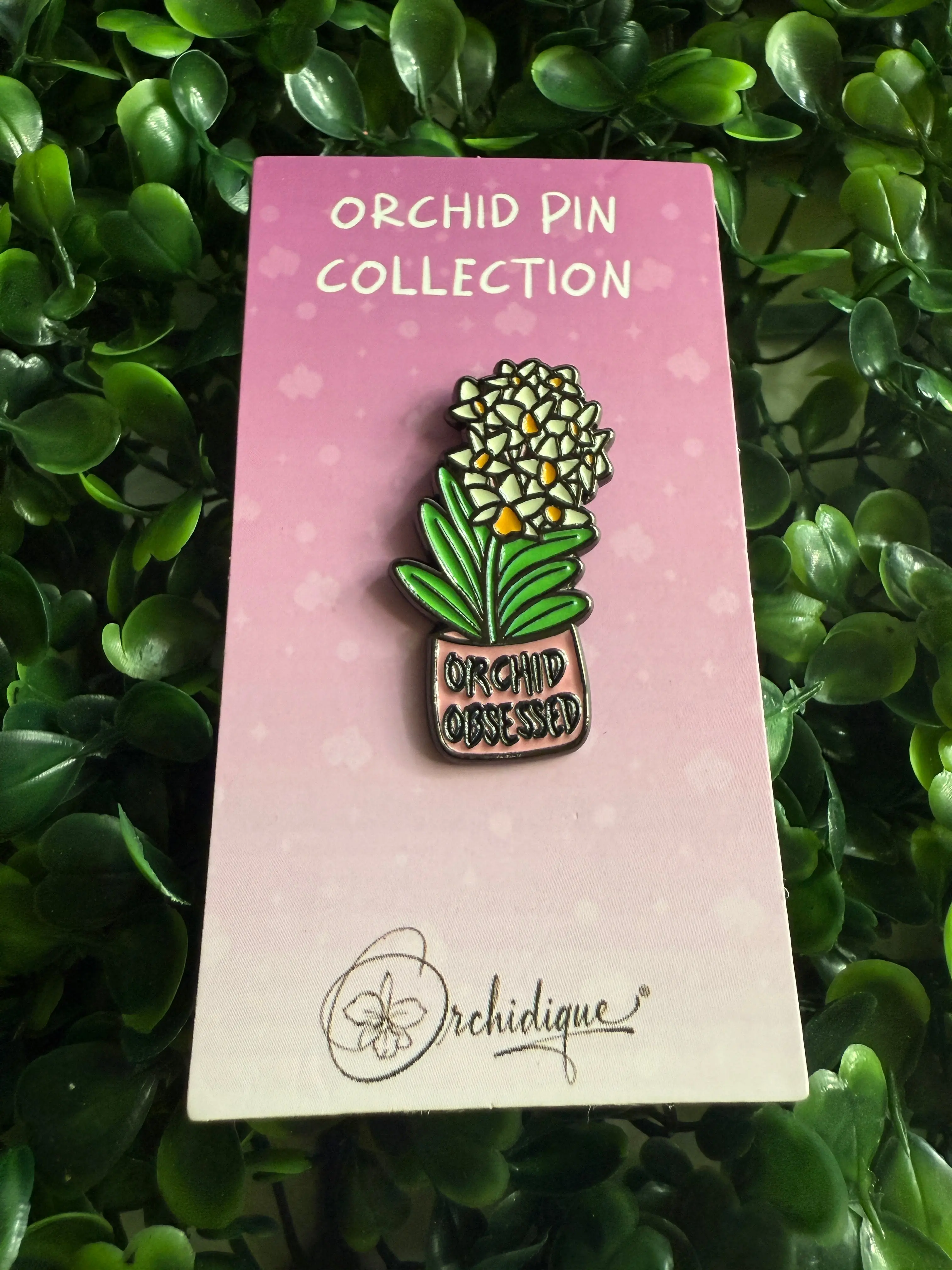 Dendrobium Thyrsiflorum-inpsired Orchid Flower Enamel Pin