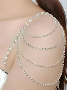 Rhinestone Decorated Body Chain, Fashionable Body Jewelry for Women, Trendy All-match & Exquisite Jewelry for Birthday Gift