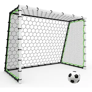 7x5Ft 3-in-1 Rebounder Net & Goal(Black+White), 12x6Ft Large Fiberglass net(Yellow), 2-Piece 6x4Ft Fiberglass Goals(Black+Yellow), 6x4Ft Goal with Painted Steel Frame(White), for All Ages & Levels