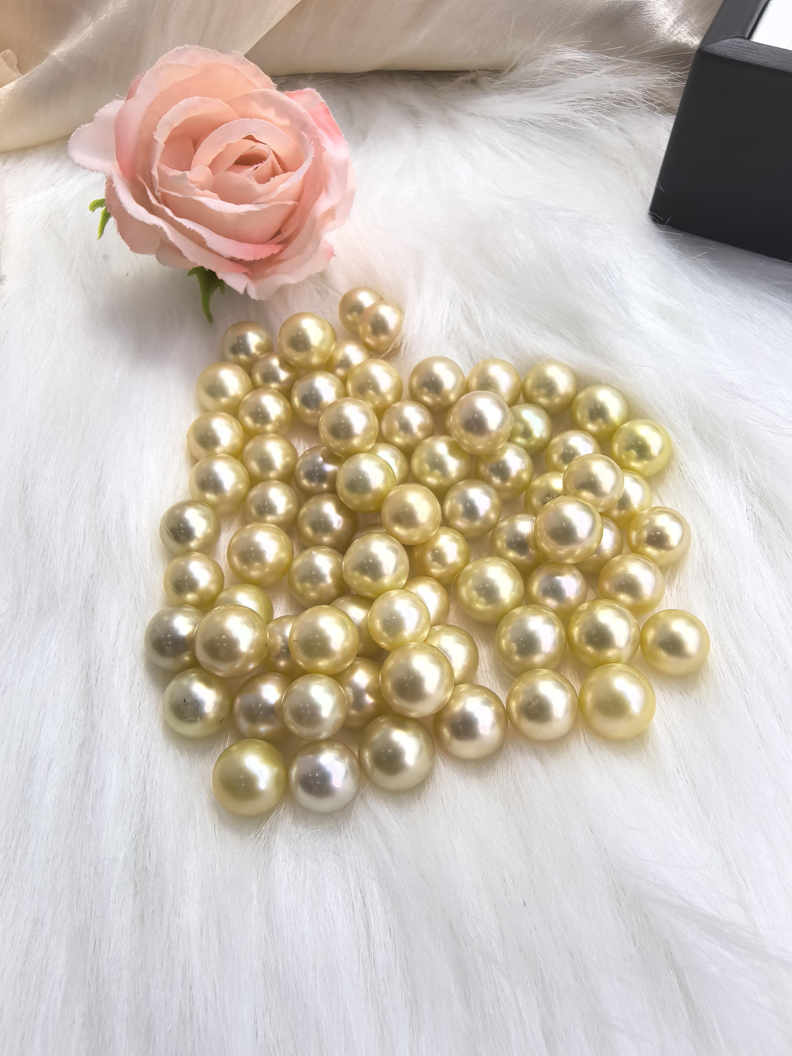 South Sea Golden Sea Water Pearls Loose Pearl For DIY For pendant ring bracelet necklace Pearl Size:7-9mm