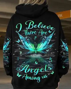 I Believe There Are Angels Among Us Women's All Over Print Shirt / T-shirt Sweatshirt Hoodie Zip Hoodie