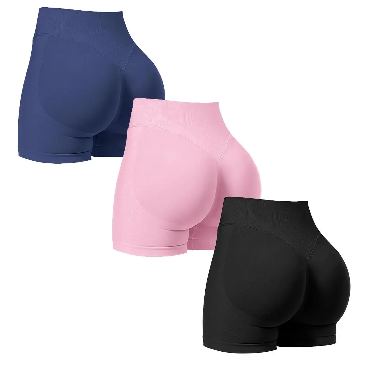 Women Workout Impact Shorts - Scrunch Butt Design, Seamless Construction Summer Slim-Fitting