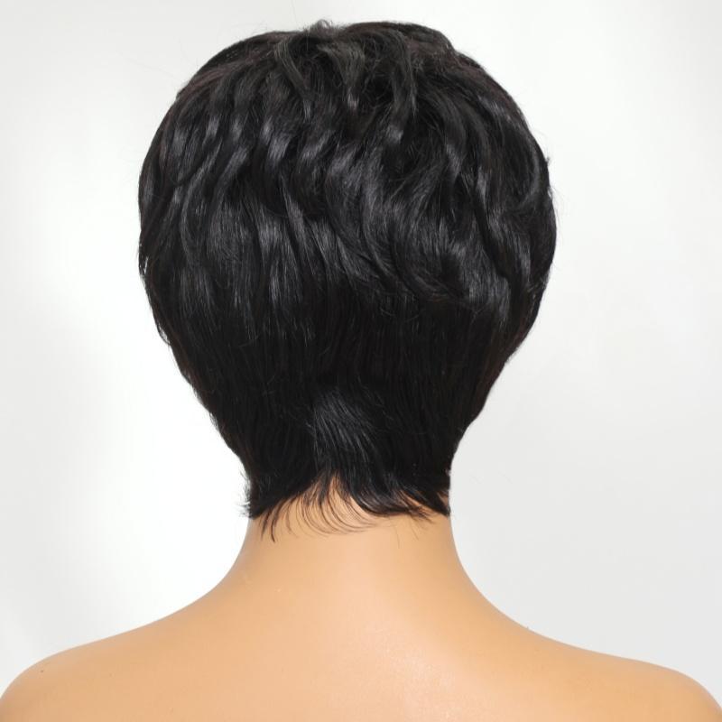 UNice Short Pixie Cut Human Hair Glueless Wig With Full Bangs Beginners Friendly Short Straight Layed Wig for Daily Use